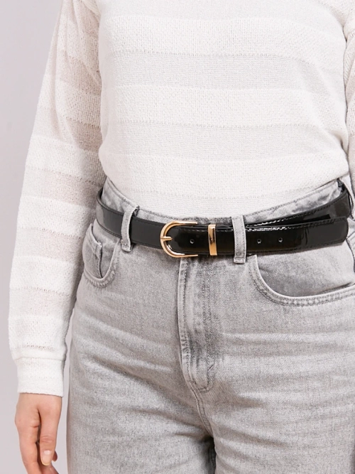 Лакірований жіночий ремінь для штанів casual