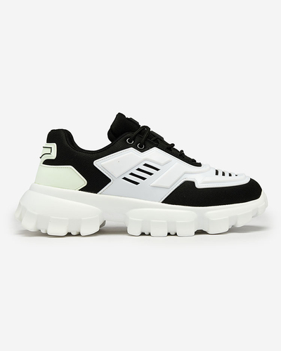 Royalfashion Біло-чорні тканинні спортивні кросівки для чоловіків Lamkim