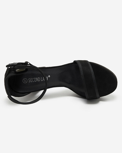 Босоніжки жіночі на високому стовпі, еко замша Momli - Взуття