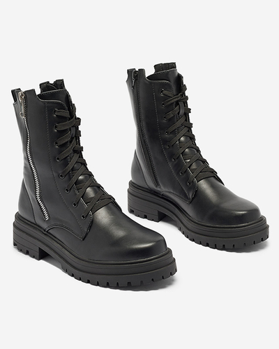 Černé dámské boty bagger s plochou podrážkou Fetisa - Obuv