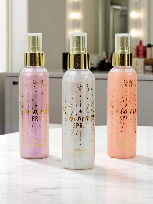 USHAS Літній спрей – рідкий хайлайтер для обличчя та тіла Білий