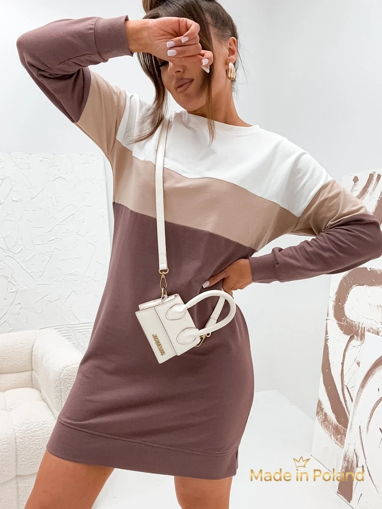 Mini bavlněné šaty v proužkovaném designu