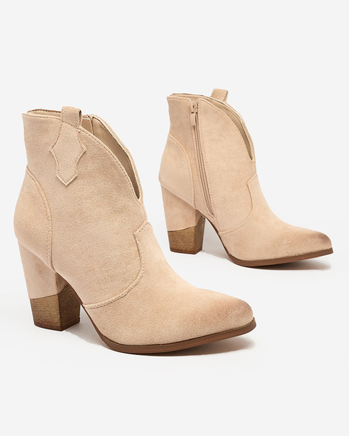 Royalfashion Бежеві жіночі ковбойські чоботи Temtera