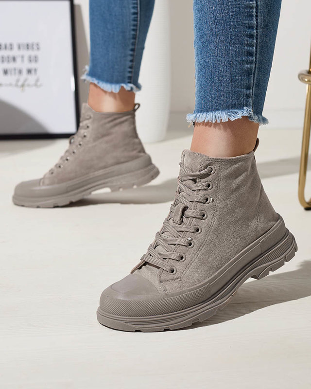 Šedohnědé dámské sportovní tenisky Dohho- Obuv