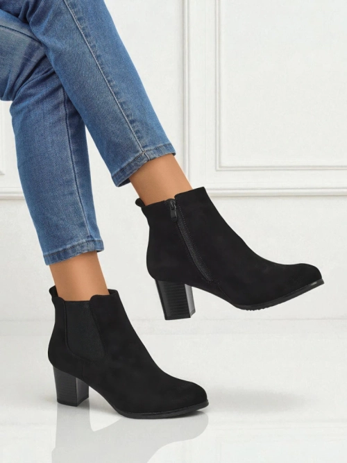Жіночі ботильйони еко замшеві на підборах Velvet Trace