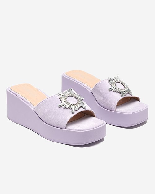 Фіолетові жіночі тапочки на платформі Dreccoti - Взуття