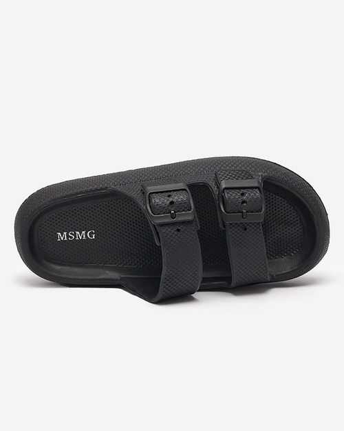 Жіночі чорні тапочки з пряжками Eckos - Взуття