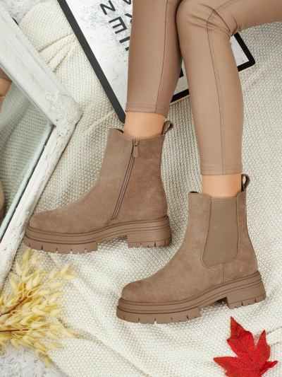 Dámské kotníkové boty a'la Chelsea boots z eko-semiše Lunvor