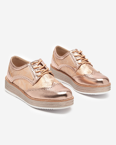 VÝSTUP Růžové a zlaté dámské boty s vsadkami z hadí kůže Fin - Footwear