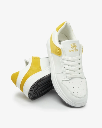 Royalfashion Mustard white dámská sportovní obuv Elevace