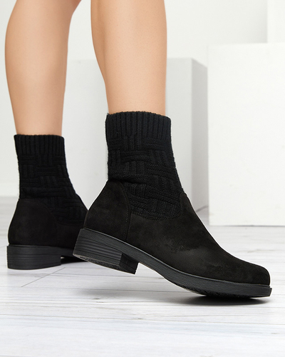 Černé dámské boty a'la sock Asencion - Obuv