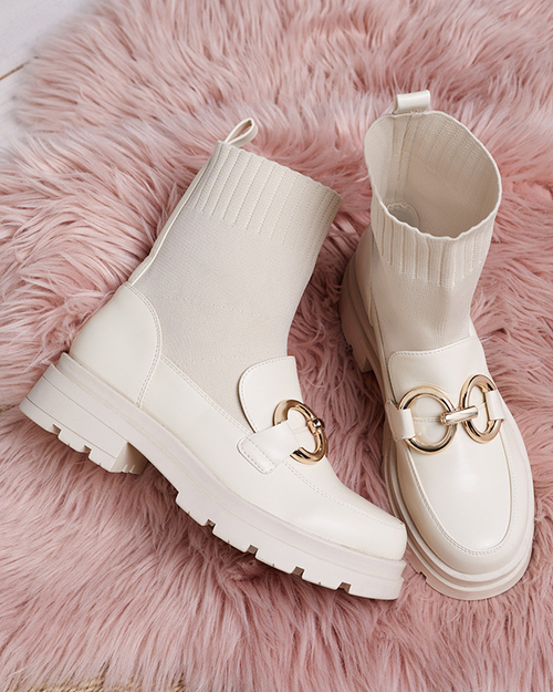 Кремові жіночі чоботи з декором Cexi - Взуття