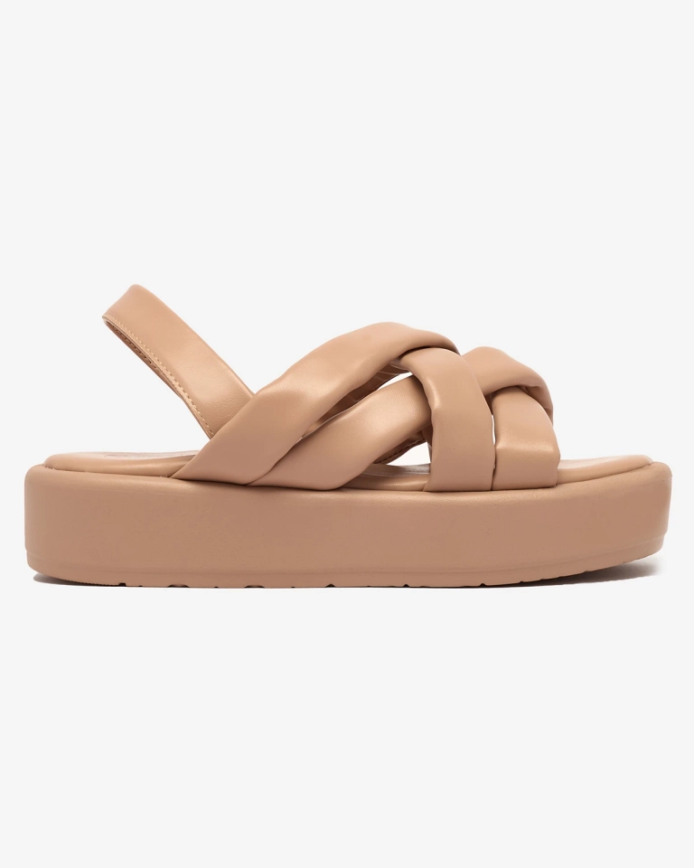 OUTLET Royalfashion Dámské sandály z ekokůže na platformě v barvě camel Iwenika