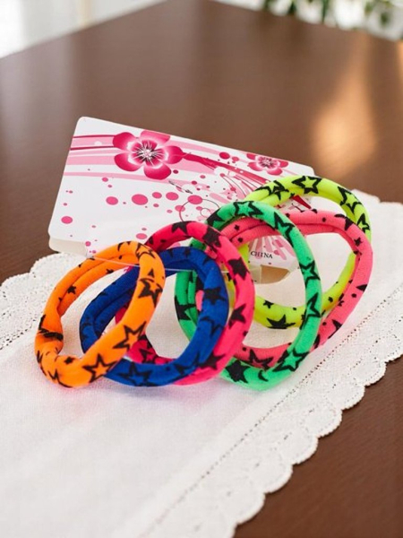 Royalfashion Набір із 6 кольорових резинок для волосся Starina із зірочками