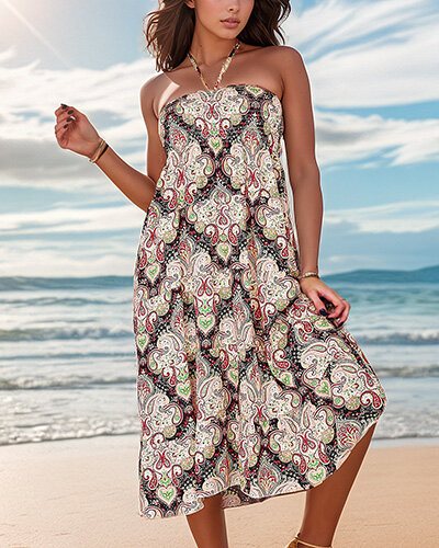 Royalfashion Dámské midi šaty s potiskem