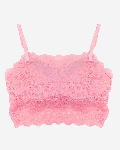 Жіночий рожевий мереживний бюстгальтер - Нижня білизна