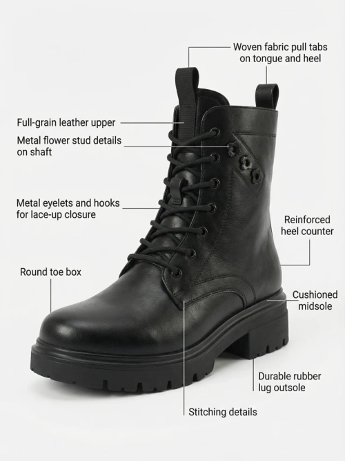 Еко шкіряні шнуровані жіночі ботильйони Nometa