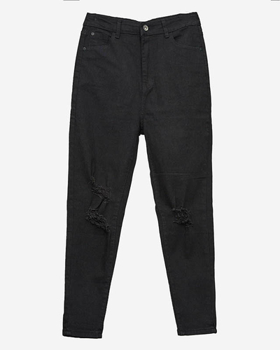 Чорні рвані жіночі джинси - Одяг