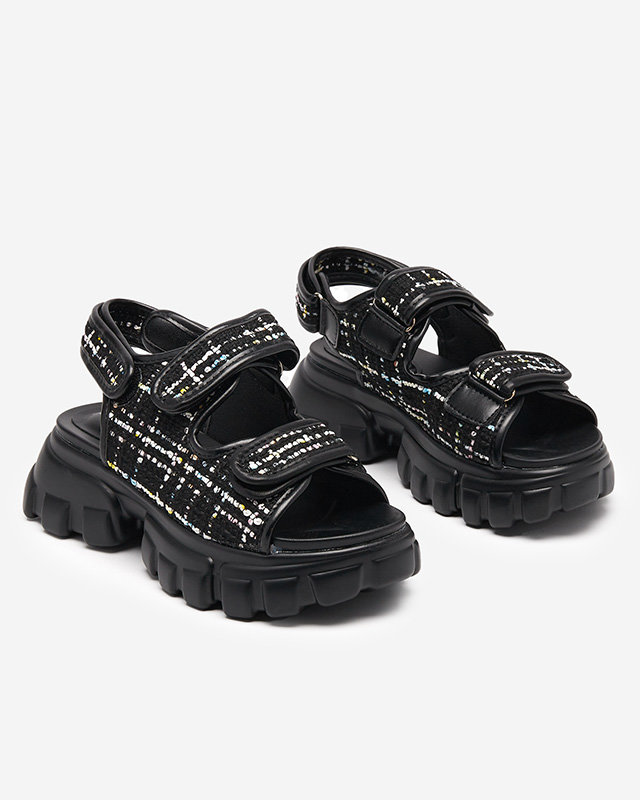 Černé dámské látkové sandály Pungia - Obuv