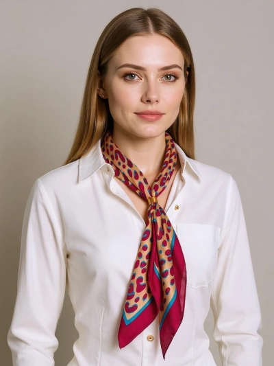 Apollonia Бордовий Жіночий Шарф з Модним Візерунком – 100% Поліестер Eleganza