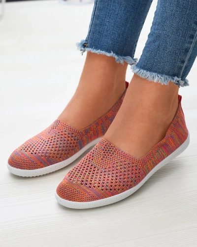 Ažurové vícebarevné látkové nazouvací tenisky Sadola - Obuv