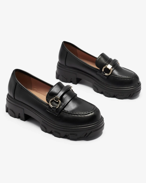 Чорні жіночі повсякденні мокасини на суцільній підошві Kelena - Взуття