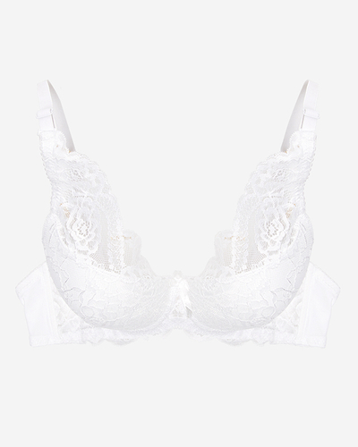 Жіночий бюстгальтер пуш-ап з мереживом кремового кольору - Нижня білизна