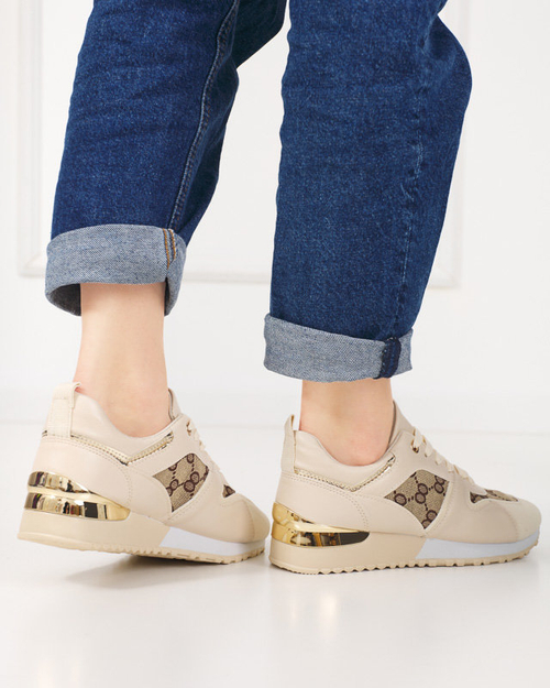 OUTLET Бежеве жіноче спортивне взуття з принтом Engla - Взуття