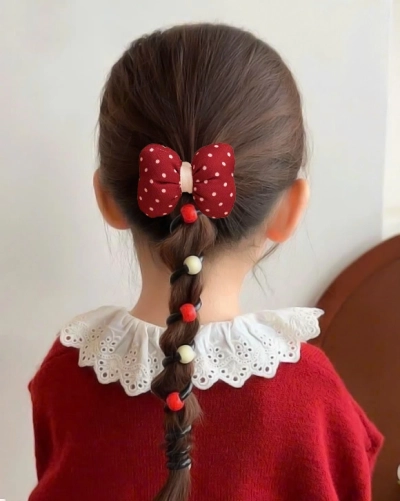 Royalfashion Gumička do vlasů, stužka ve formě spirály s mašlí