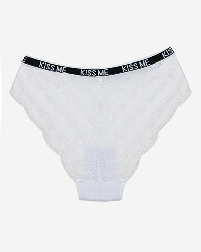 Dámské bílé krajkové kalhotky - Spodní prádlo