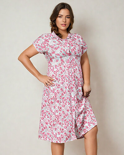 Royalfashion Dámské květinové midi šaty