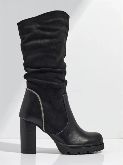 Жіночі ботильйони екозамшеві зі зморщеною халявою Elyndra