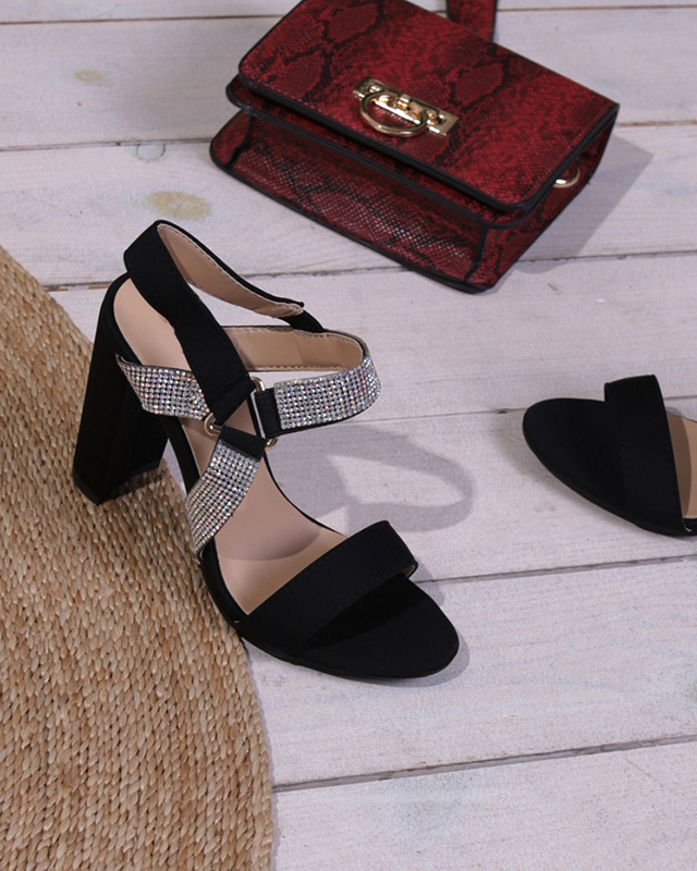 Dámské sandály na sloupku v černé barvě Xiobi- Footwear