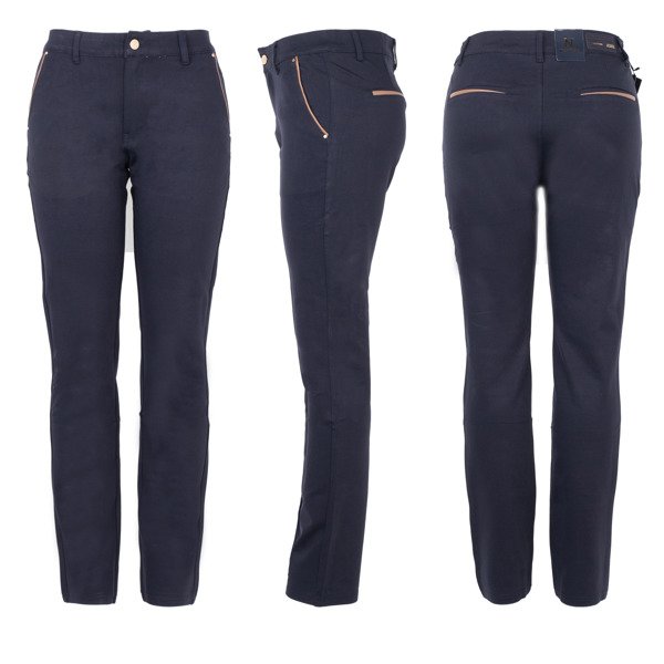 Elegantní kalhoty z tmavě modré tkaniny - Kalhoty 1