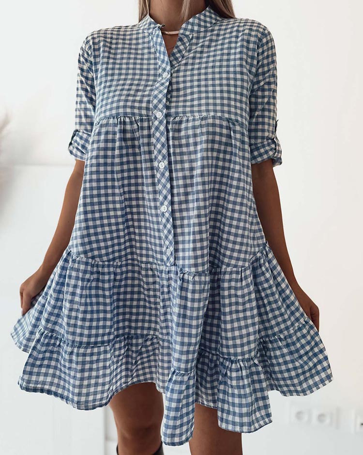 Royalfashion Dámské kostkované mini šaty