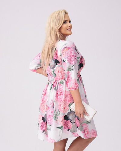 Royalfashion Dámské šaty nad kolena s potiskem PLUS SIZE