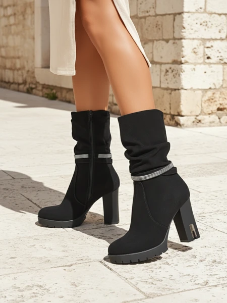 Матові жіночі ботильйони на підборах Ashen Bloom