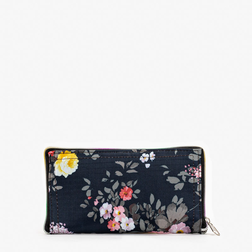 Темно-синя сумка для покупок з квітковим принтом