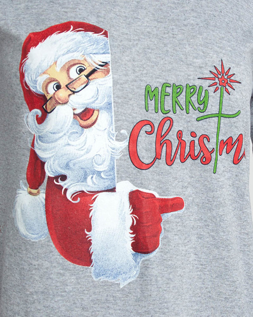 Піжама жіноча 2-компонентна сіра з різдвяним принтом - Одяг