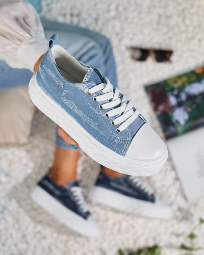 Жіночі джинсові кеди Royalfashion Blue з потертостями Nerolera