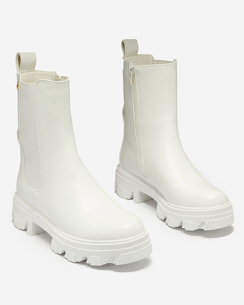 OUTLET Жіночі високі черевики білого кольору Vyvieva- Взуття