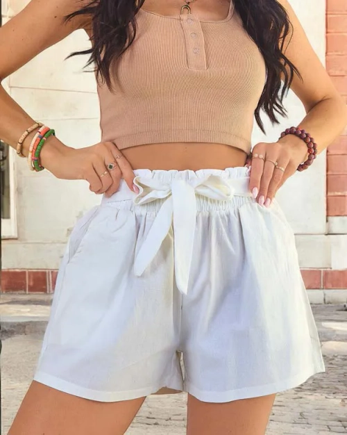 Royalfashion Жіночі тканинні короткі шорти