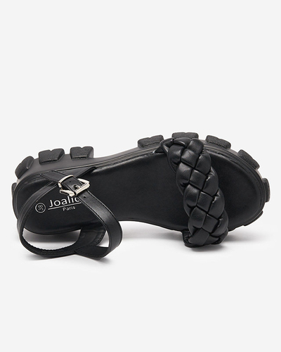 OUTLET Černé dámské sandály na silnější podrážce Arief- Footwear