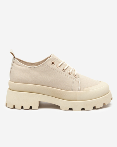 Béžové dámské šněrovací boty Rozia - Obuv