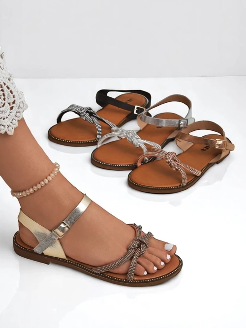 Royalfashion Жіночі сандалі з декоративними цирконіями Bella Shine