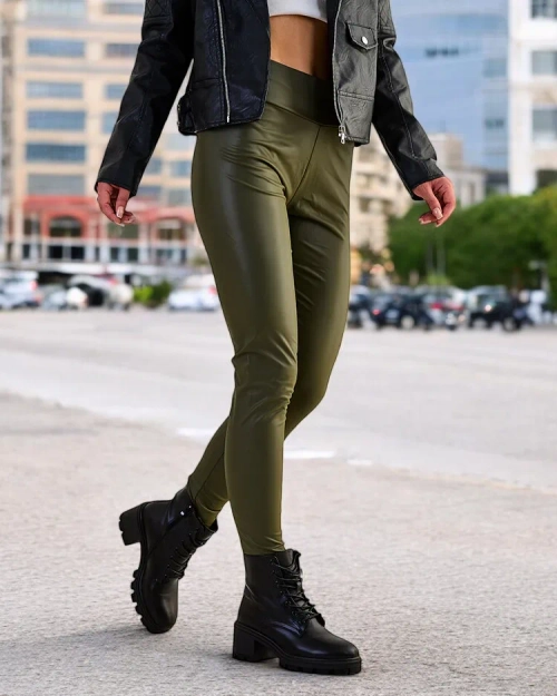 Жіночі легінси з екошкіри Royalfashion