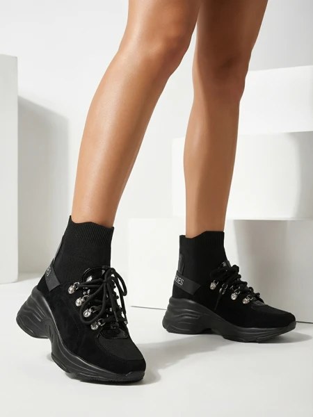 Royalfashion Dámské černé zateplené tenisky Aleppo