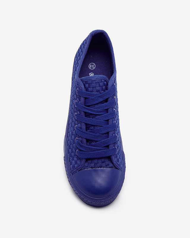 Kobaltové dámské tenisky s reliéfem Aklina - Obuv