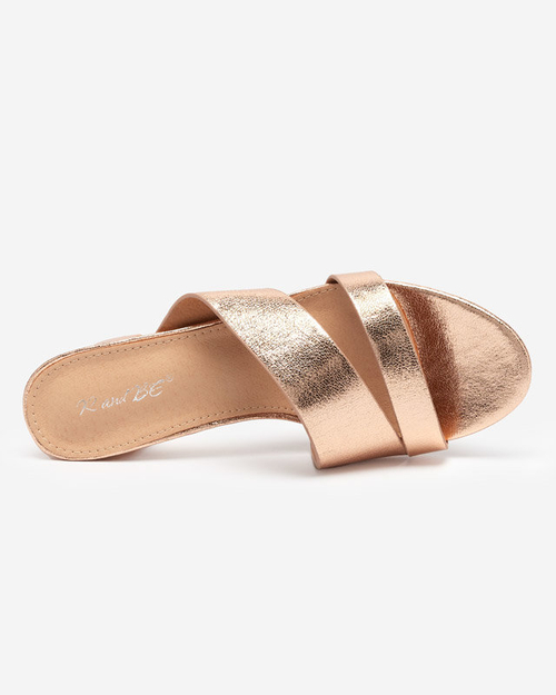 Золото-рожеві жіночі Stepho- високі підбори. Взуття