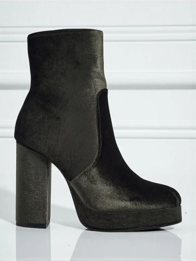 Dámské kotníkové boty na sloupku al'la Velur Miss